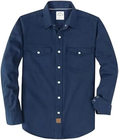 dubinik long sleeve pearl snap shirts for men western cowboy casual work